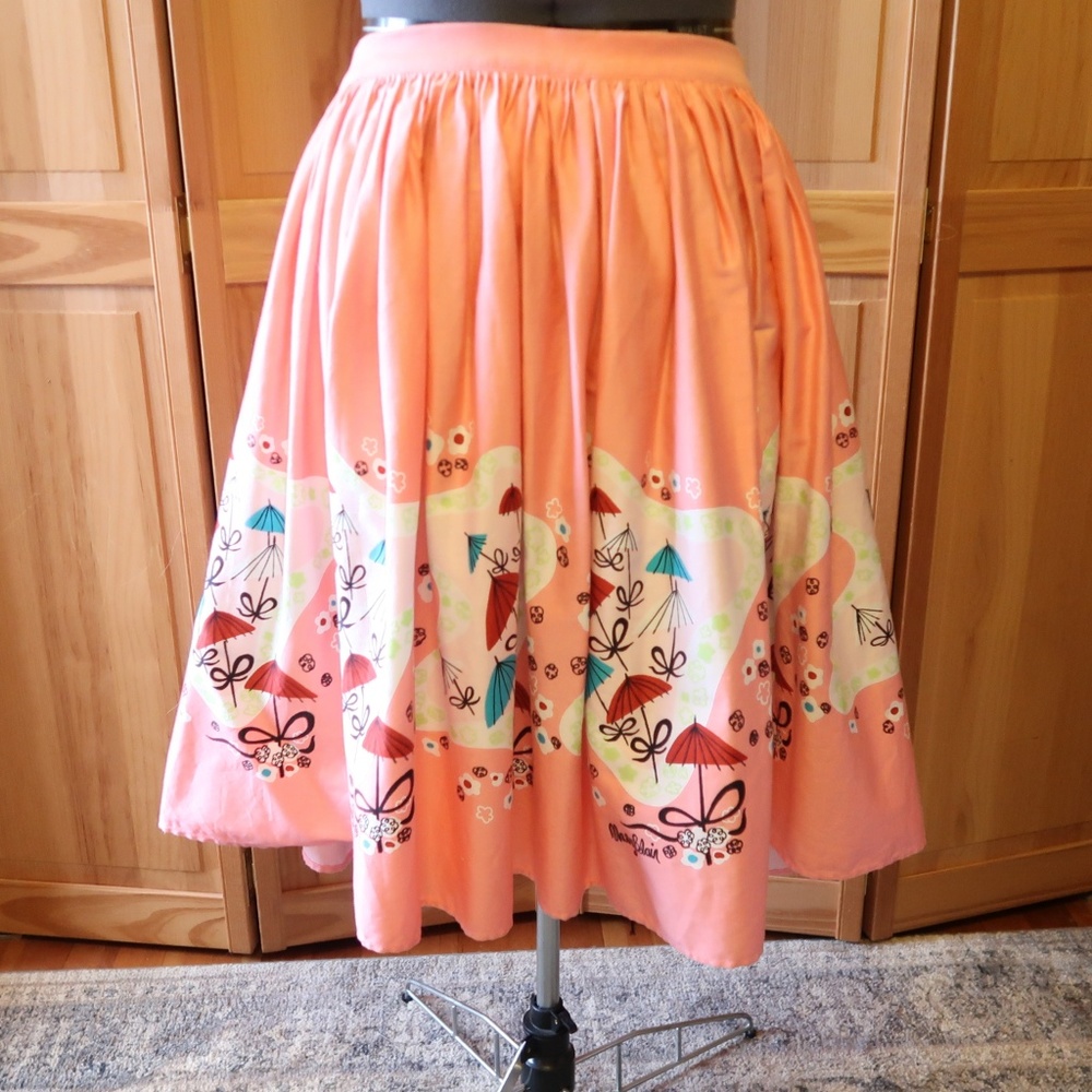 Mary Blair Pinup Girl Clothing Pink Umbrella Skirt